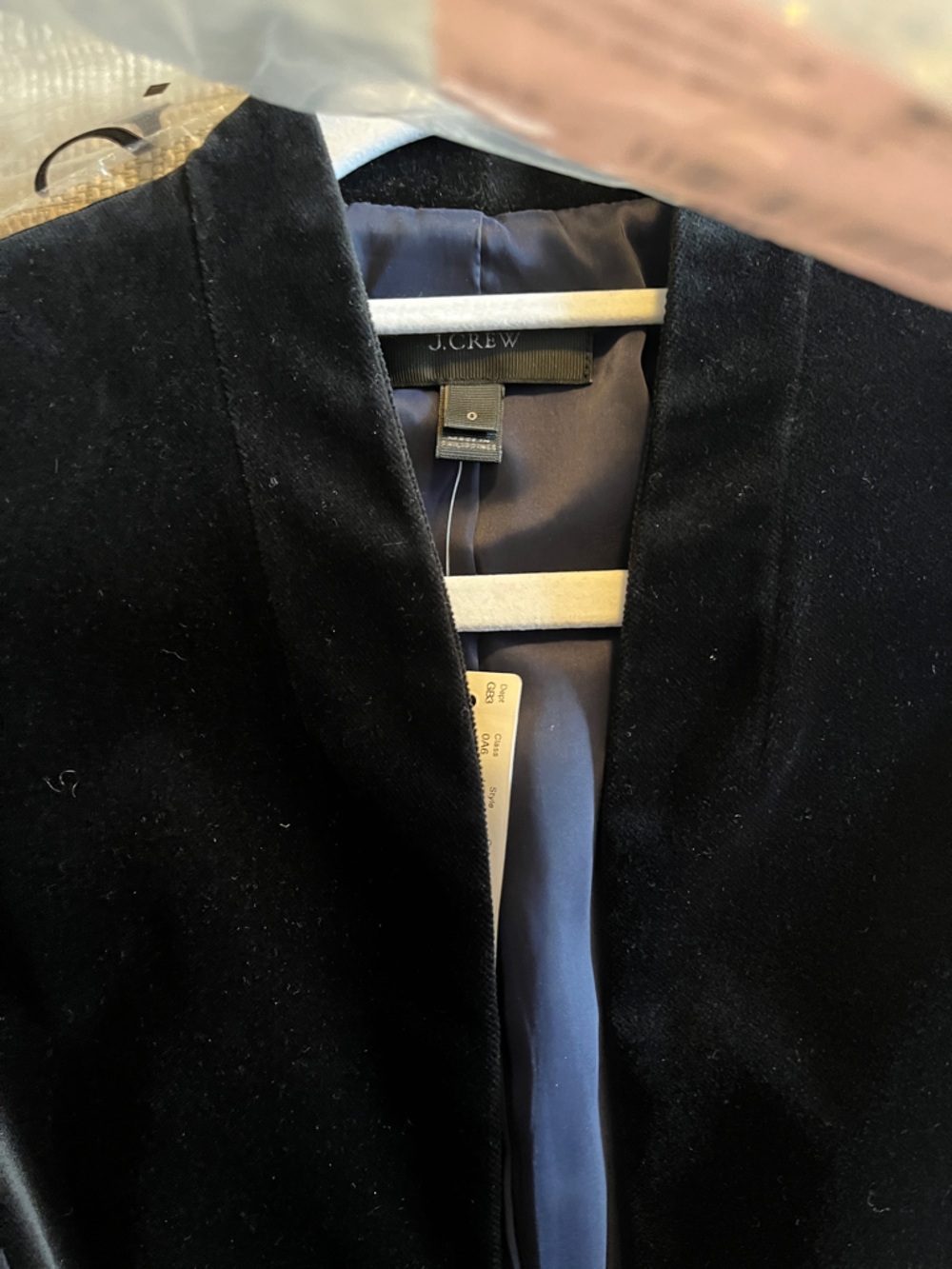 NWT J CREW velvet black going out blazer